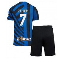 Inter Milan Piotr Zielinski #7 Koszulka Podstawowa dzieci 2024-25 Krótki Rękaw (+ krótkie spodenki)